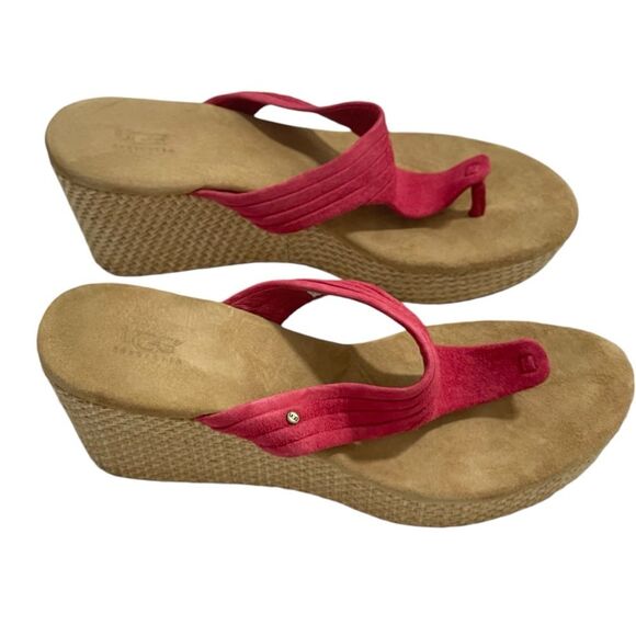 UGG Zamora Espadrilles Women's Sz US 8.5 | EU 39.5 Wedge Flip Flop Sandals Shoes - Picture 1 of 8